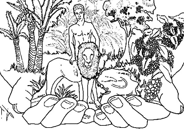 600x426 Adam And Eve In The Garden Of Eden Coloring Pages Color Bros