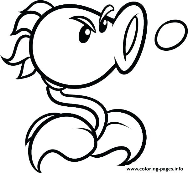 600x553 Plants Vs Zombies Coloring Pages To Print Angry Plant Shooting