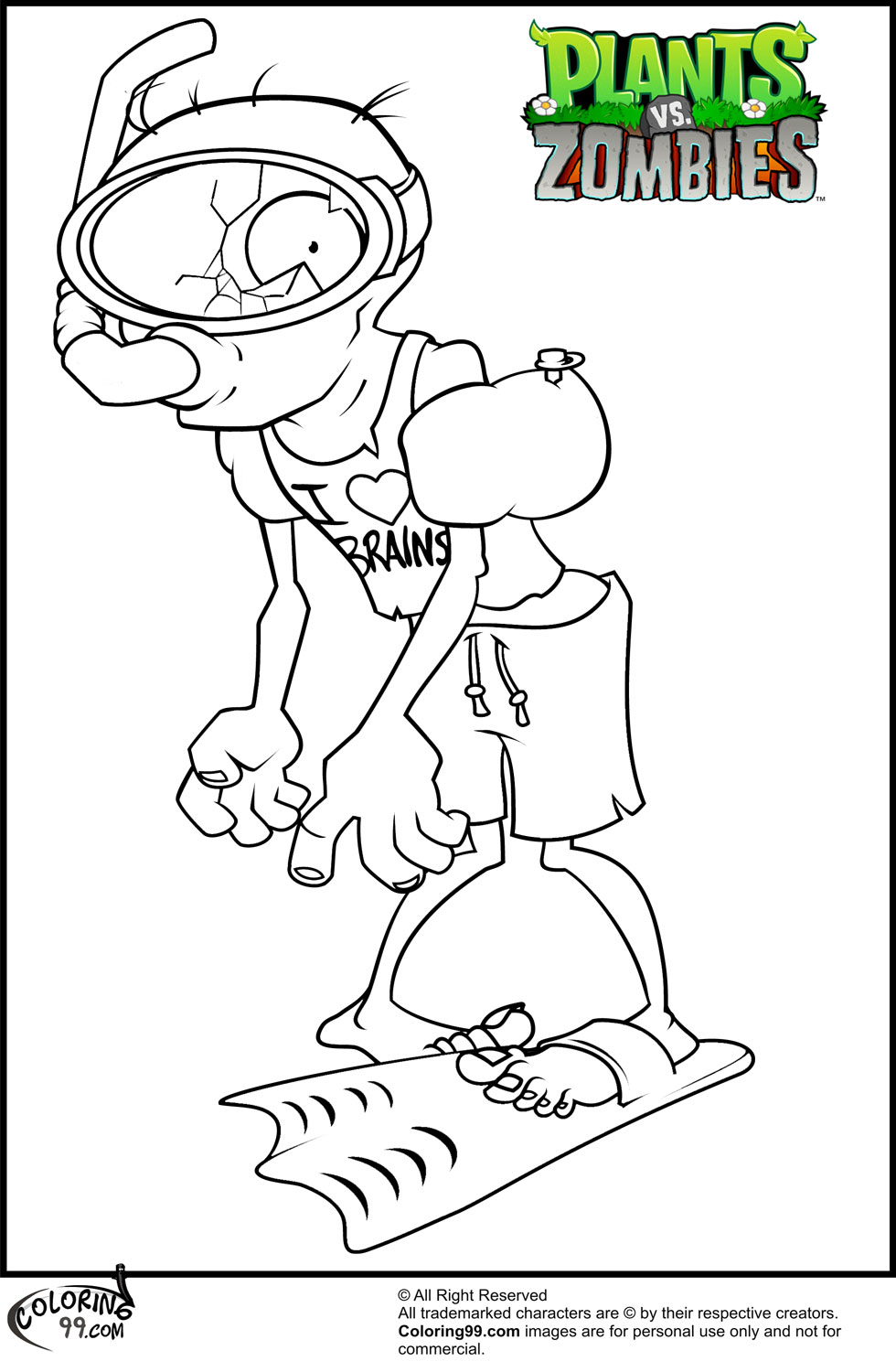 980x1500 Plants Vs Zombies Garden Warfare Coloring Pages