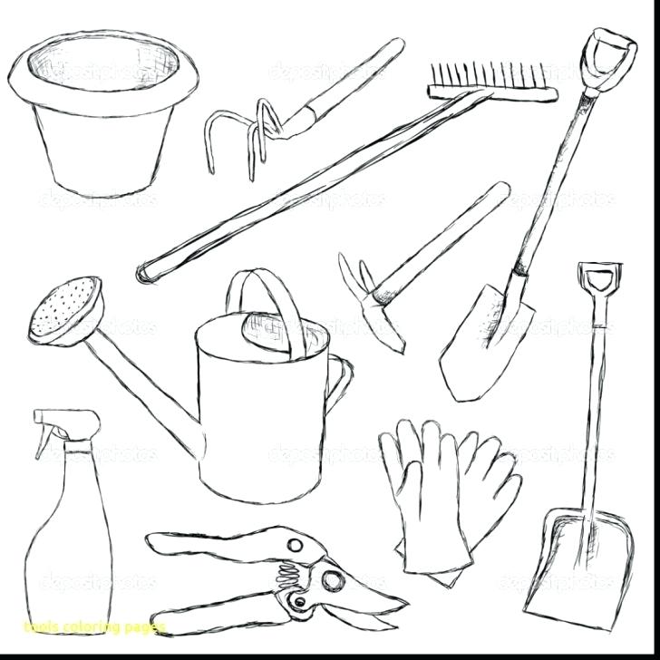 728x728 Free Coloring Pages Garden Tools