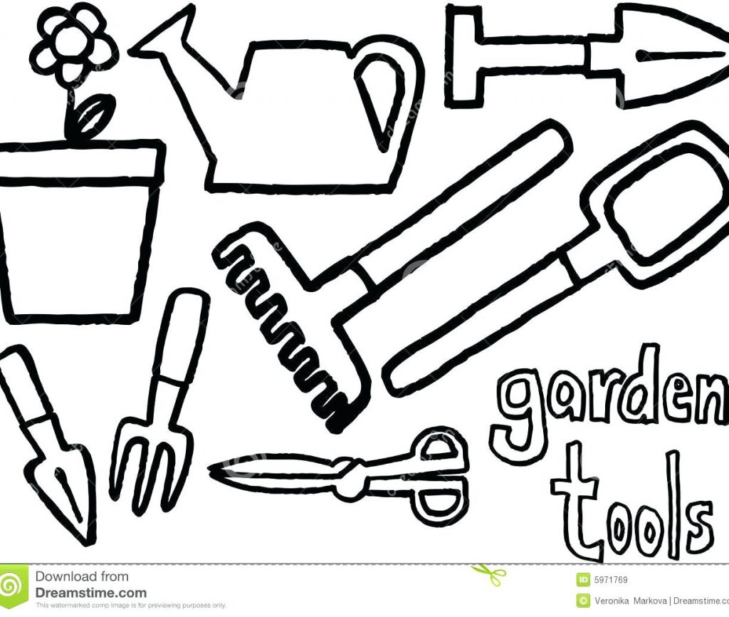 1024x866 Coloring Page ~ Tool Coloring Pages Collage Garden Page Beautiful