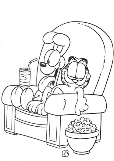 374x525 Odie And Garfield Christmas Coloring Pages Coloring Pages