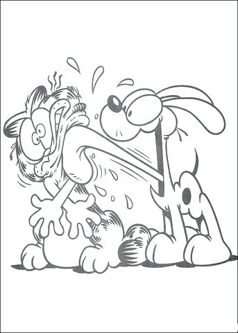 343x480 Garfield Coloring Page Print Garfield Christmas Colouring Pages