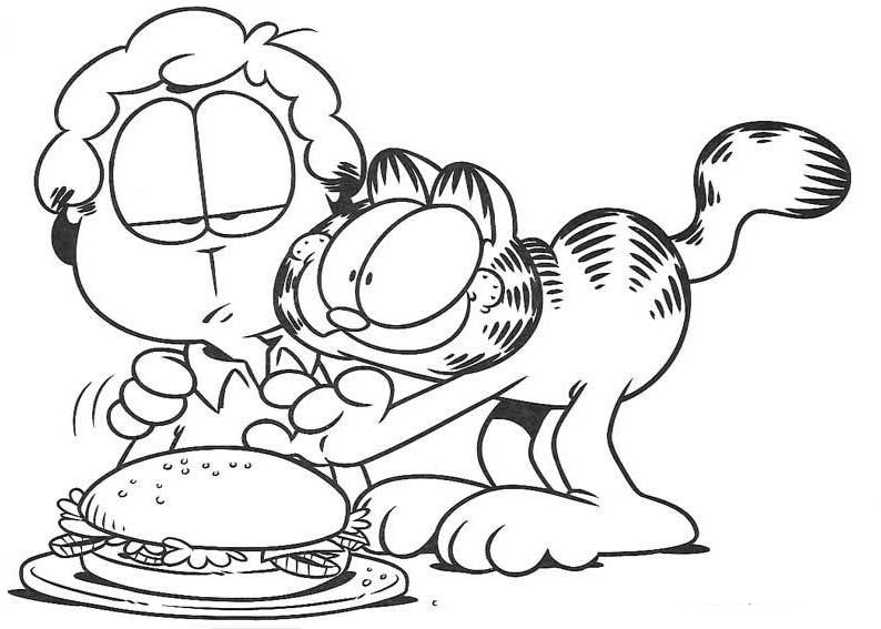794x567 Kids Under 7 Garfield Coloring Pages
