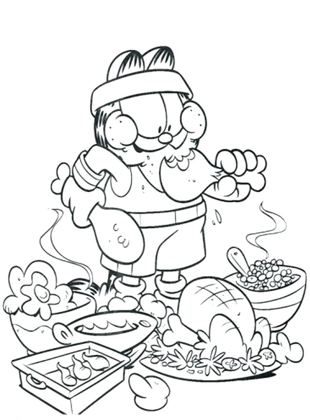 637x864 Garfield Thanksgiving Coloring Pages Garfield Coloring Page