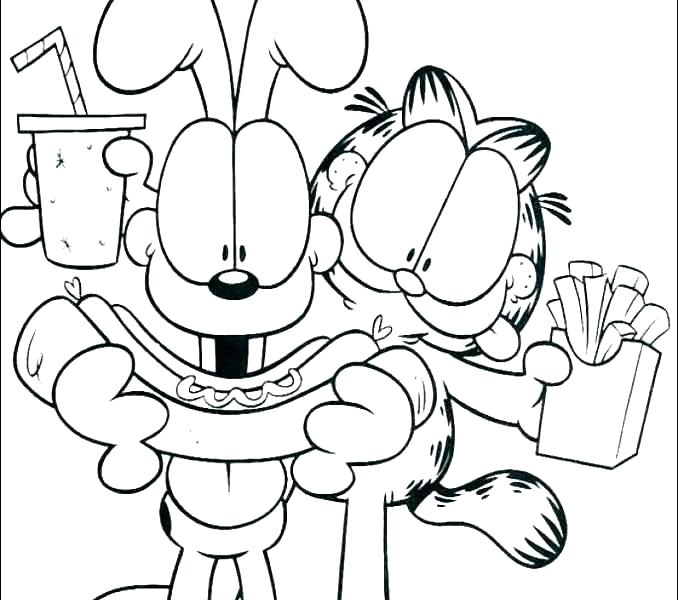 678x600 Garfield Halloween Coloring Pages Coloring Pages The Cat Located