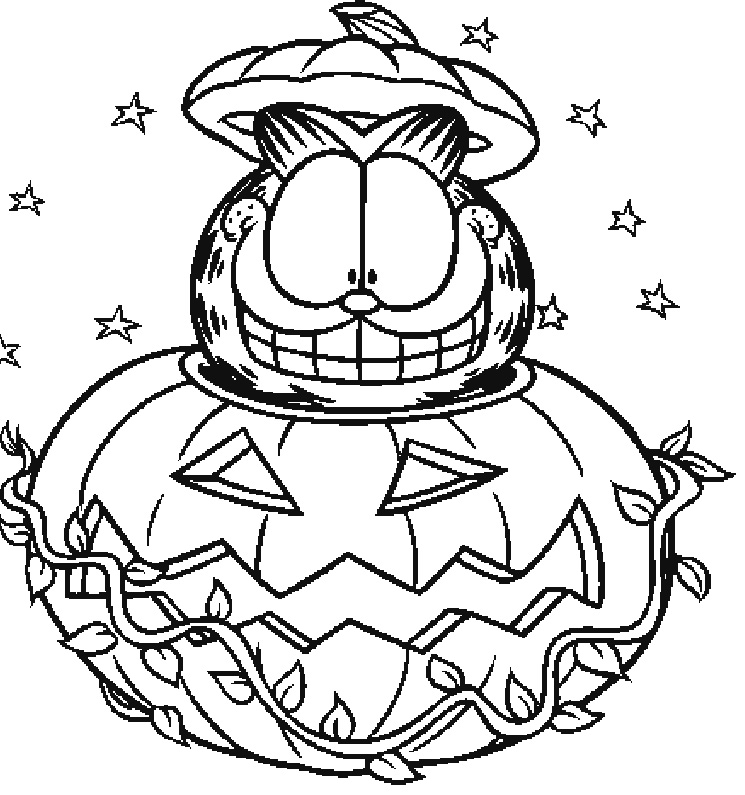 745x795 Wonderful Garfield Halloween Coloring Pages Ideas