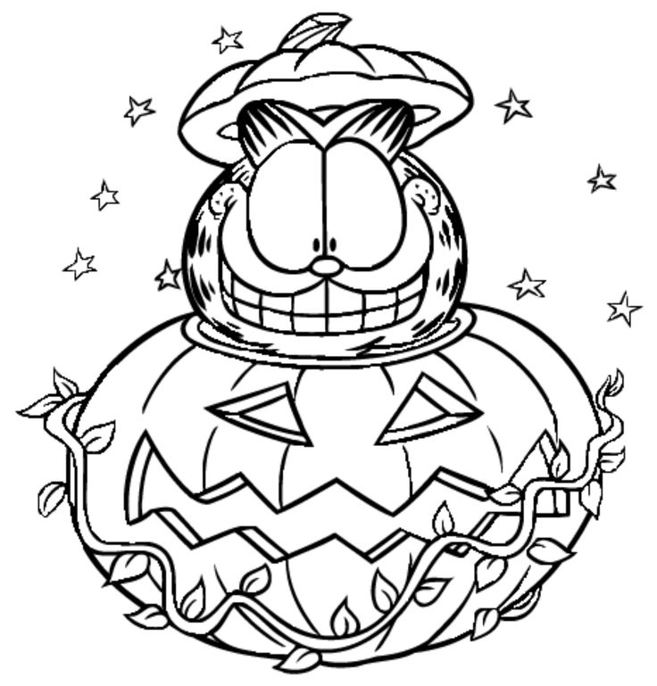 736x769 Garfield Halloween Coloring Pages Best 25 Garfield Halloween Ideas