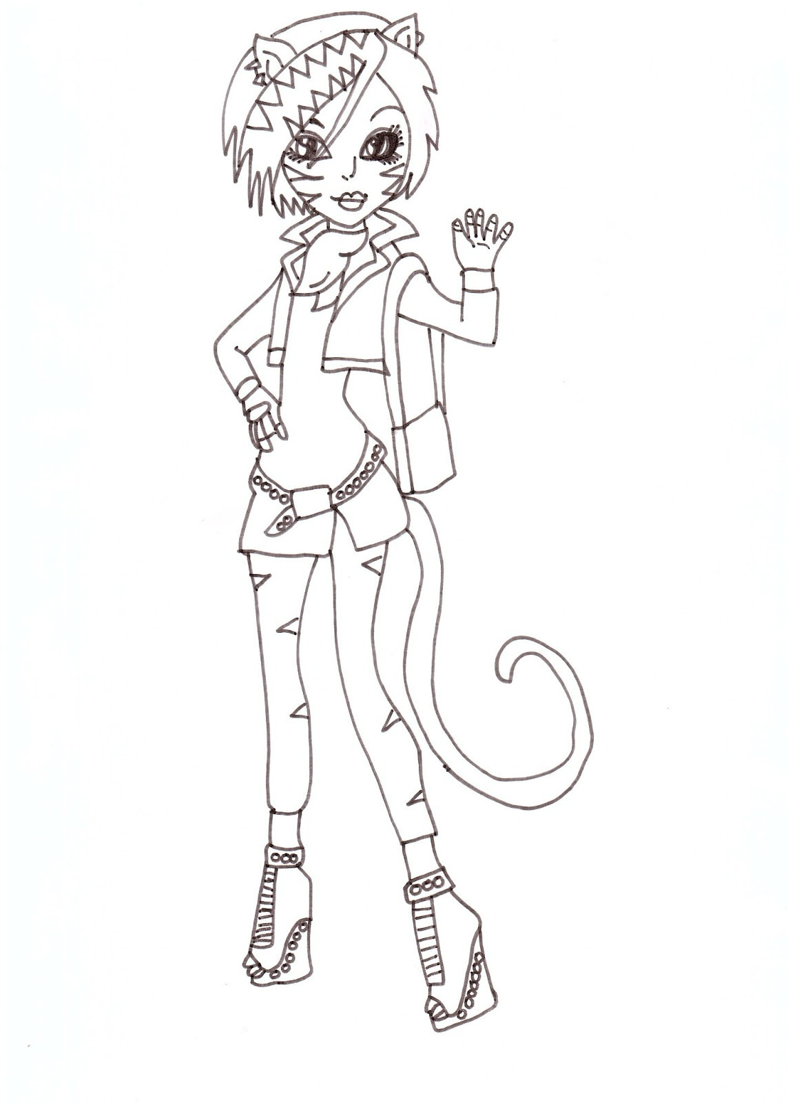 1144x1600 Monster High Cats Coloring Pages Rochelle Goyle The Gargoyle