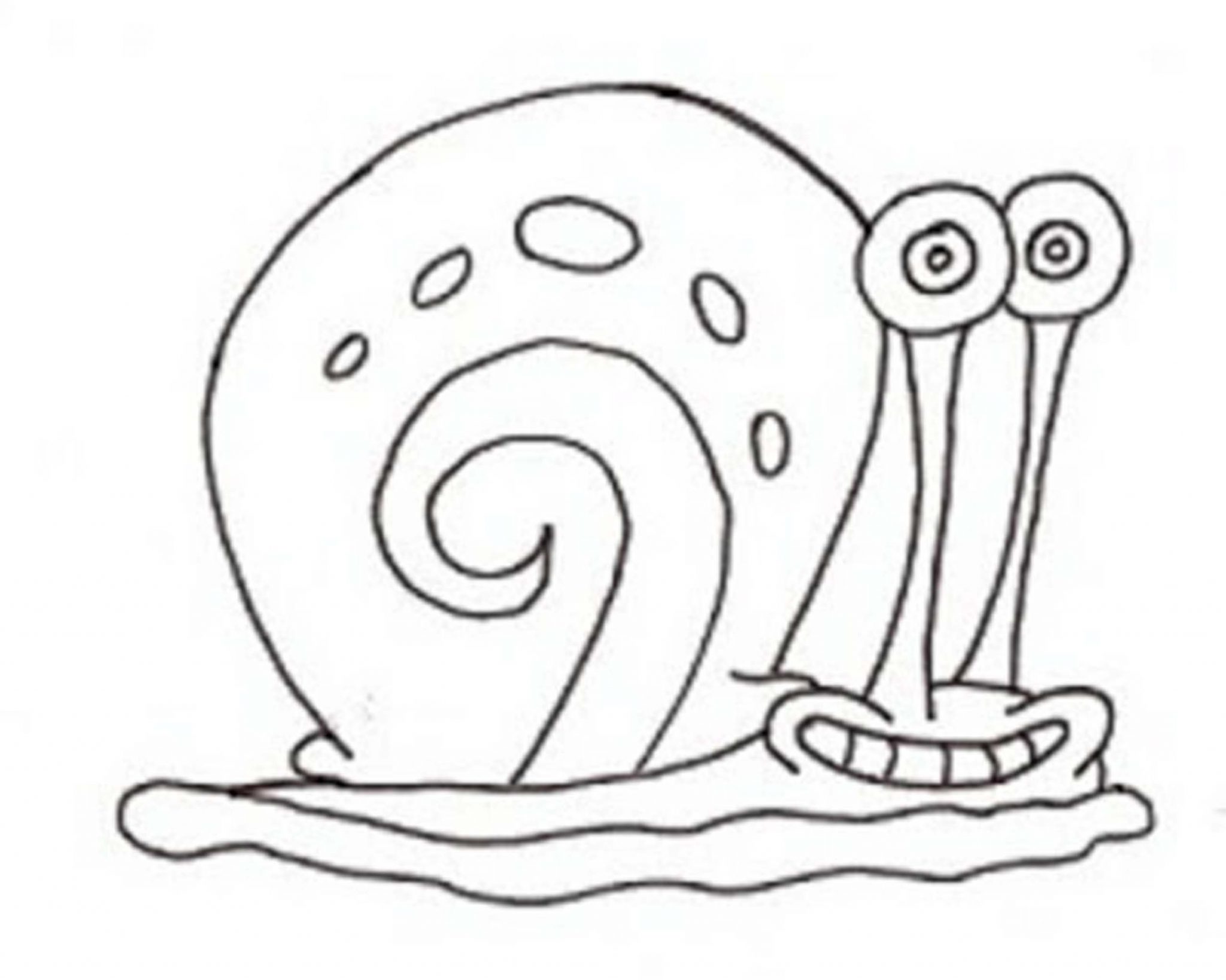 2048x1638 Gary Spongebob Coloring Page