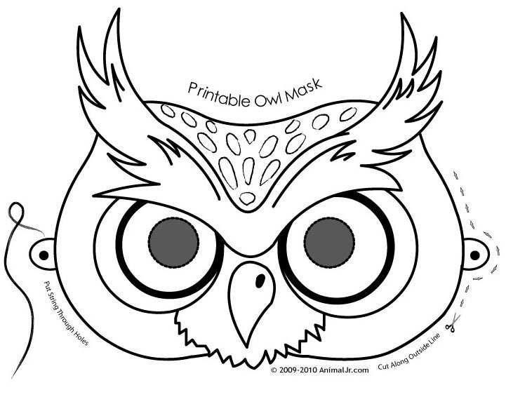 721x576 Face Coloring Printable Halloween Masks Owl Mask Page