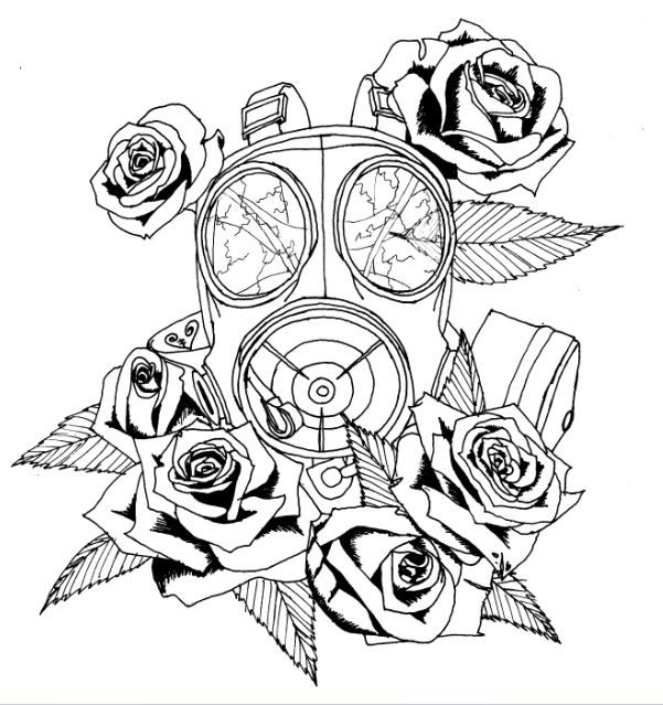 601x639 I Want A Gas Mask Tattoo Wit Dead Flowers To Signify How Toxic