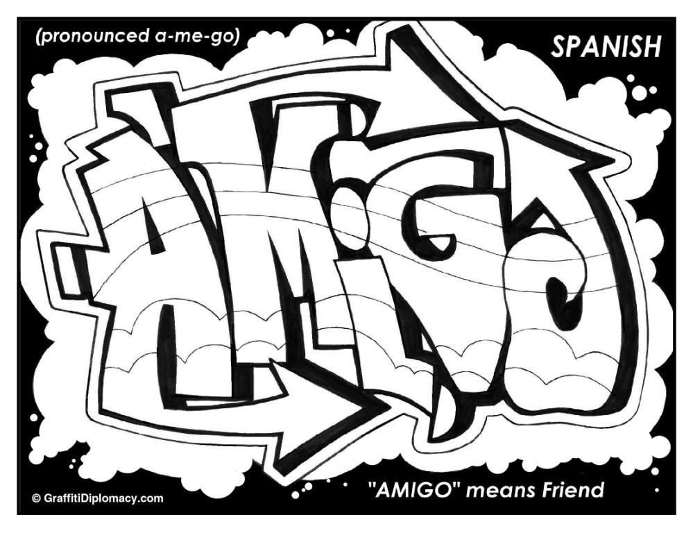 999x768 Multicultural Graffiti Free Coloring Pages