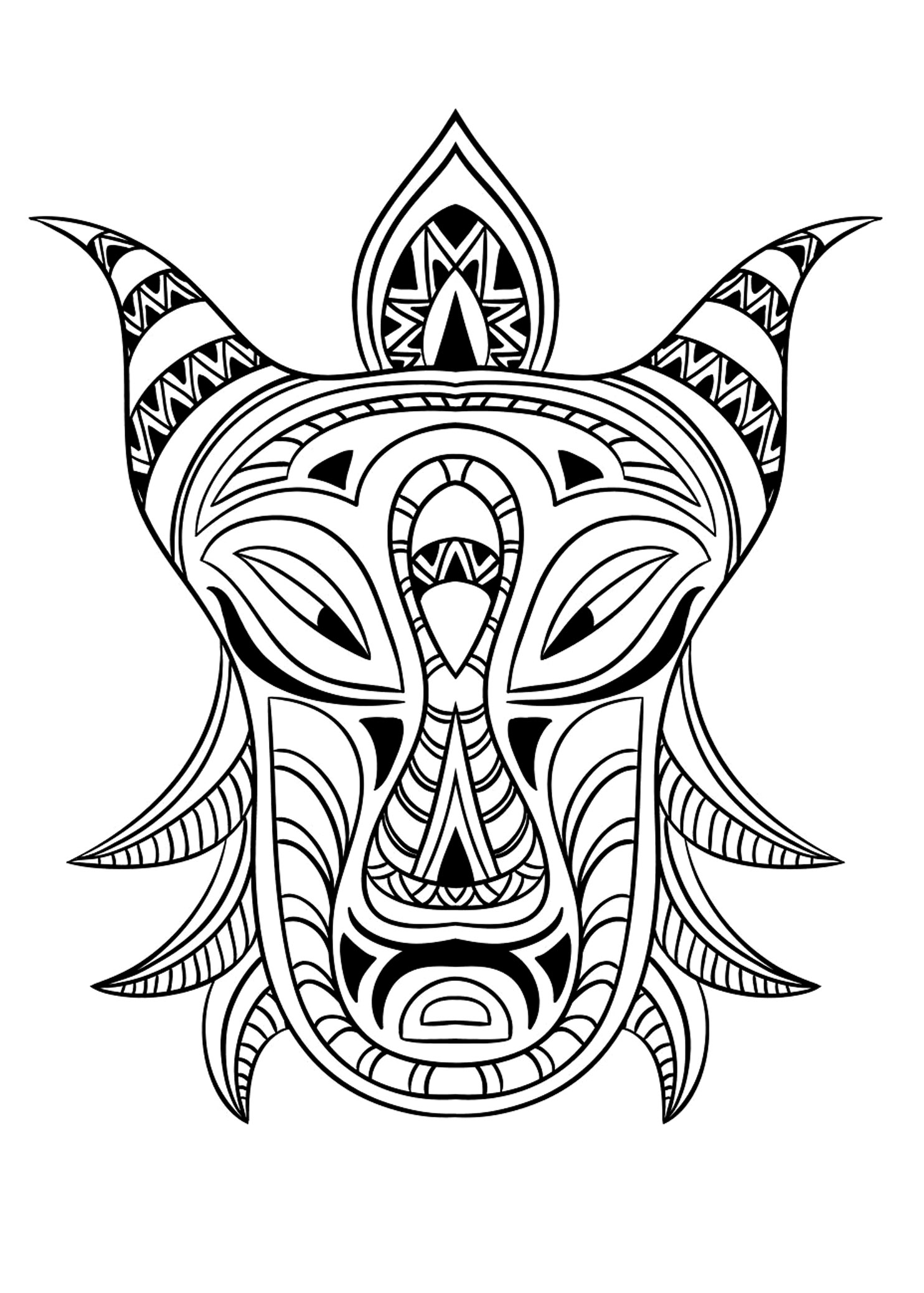 1484x2076 Quality African Mask Coloring Page Nice Masquerade Pages Photos