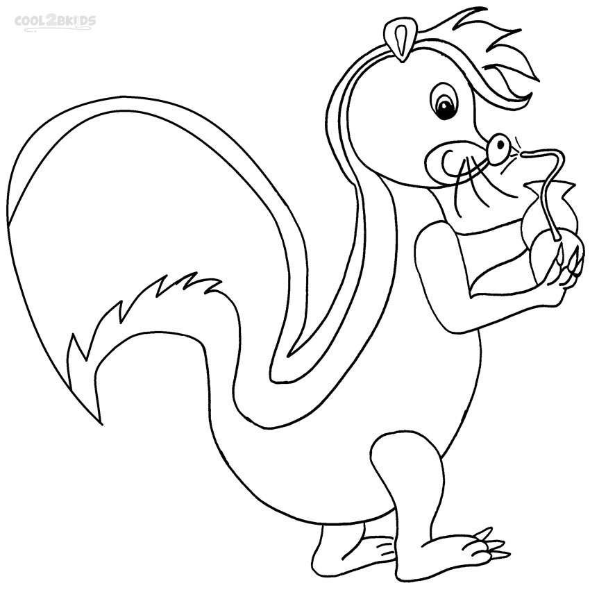 850x850 Skunk In A Gas Mask Coloring Pages