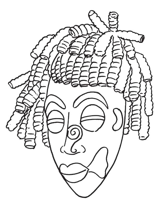 612x792 African Mask Coloring Pages