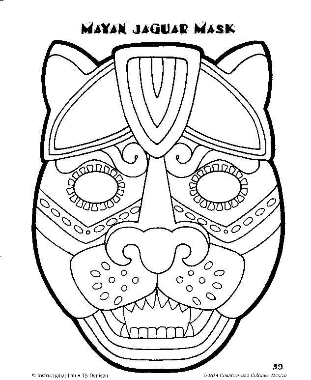 633x773 Aztec Mask Coloring Pages