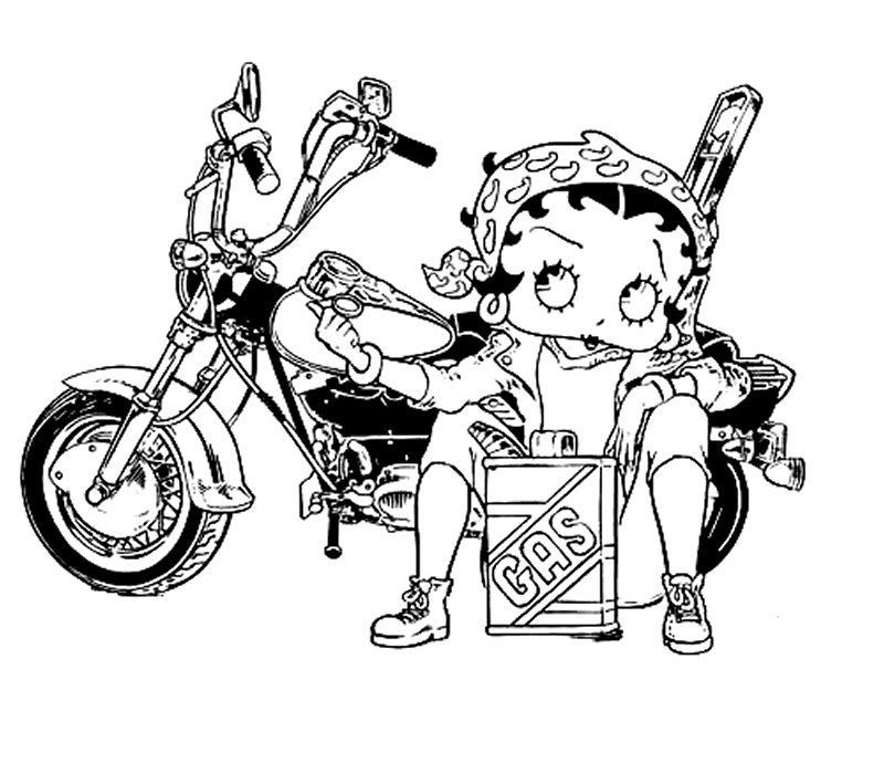 800x700 Betty Boop On Gas Station Coloring Pages Betty Boop On