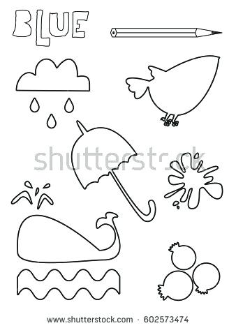 338x470 Umbrella Bird Coloring Page Coloring Page Blue Things Set Single