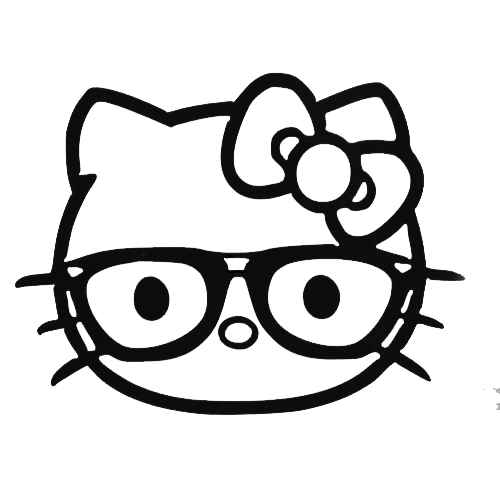 500x500 Hello Kitty Nerd Laptop Car Truck Vinyl Decal Window Sticker Pv432