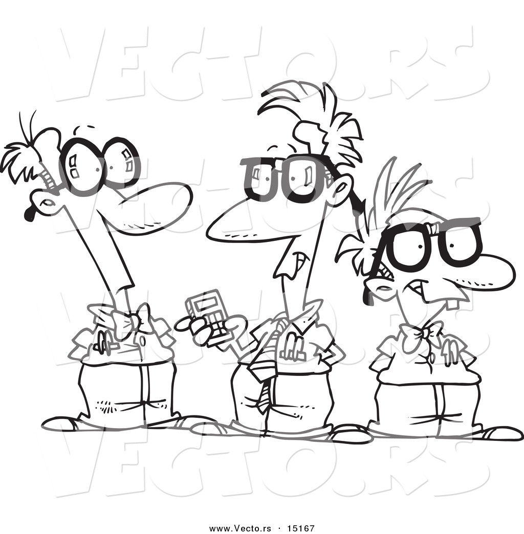 1024x1044 Vector Of A Cartoon Group Of Nerds Talking