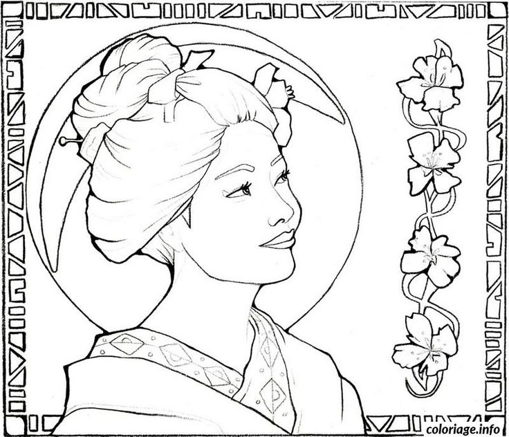 Geisha Coloring Pages