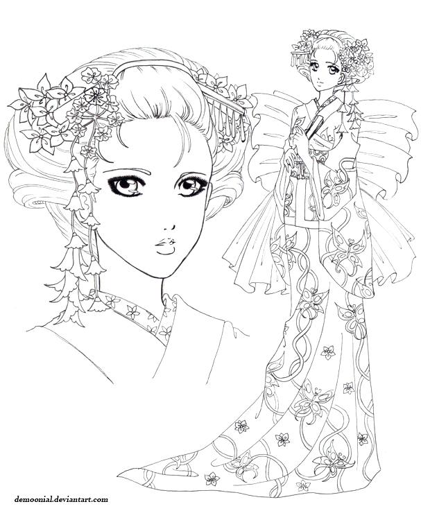 607x750 Geisha Coloring Pages Geisha Coloring Pages Printable Geisha