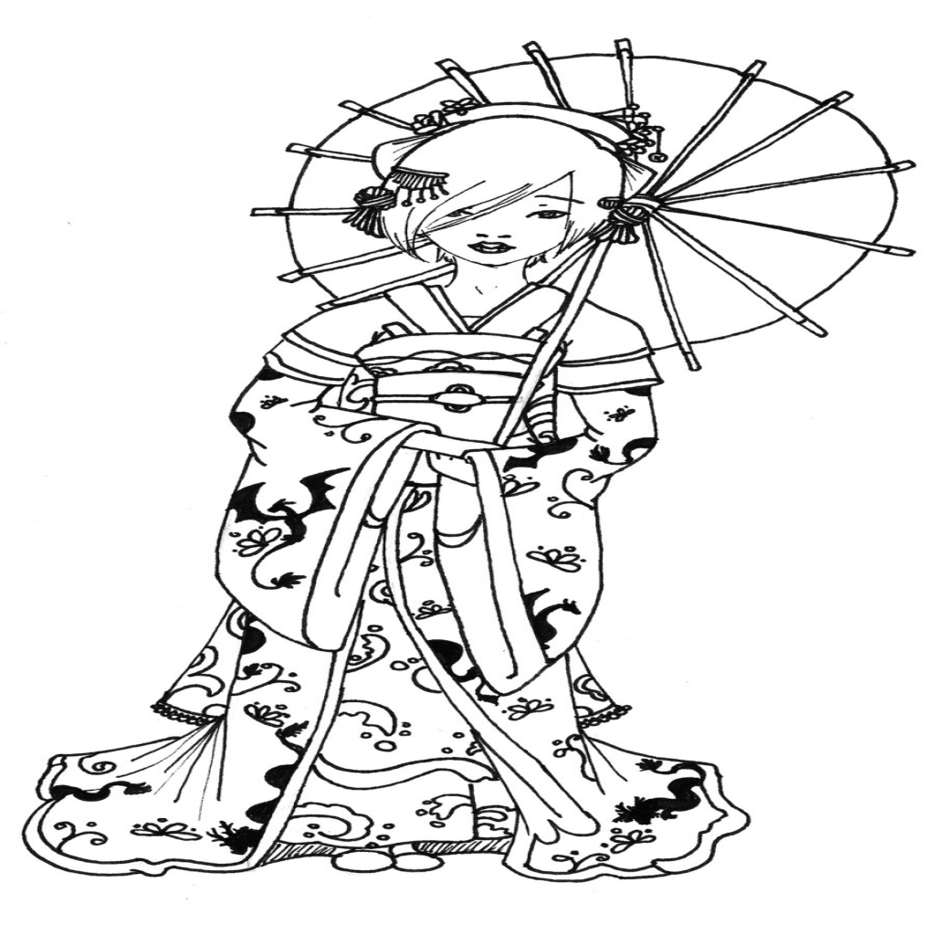 1024x1024 Geisha Coloring Pages Googleda Ara Zentangle Colouring Pages