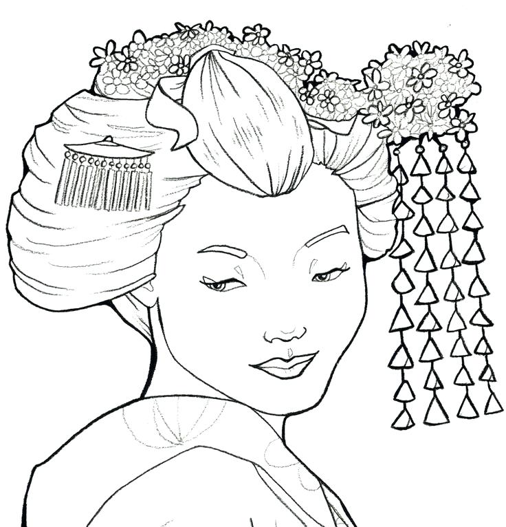 736x766 Free Printable Geisha Coloring Pages Printable Coloring 8 Best