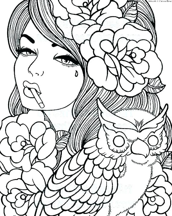 570x713 Pen Coloring Pages Female Coloring Pages Full Size Of Up Girl Pen