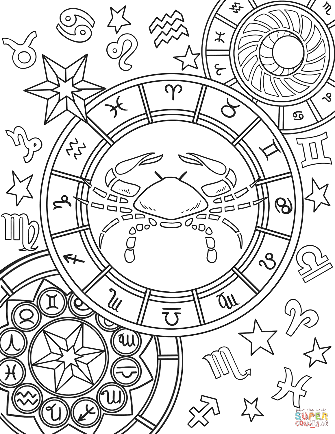 1159x1500 Gemini Zodiac Sign Coloring Page With Signs Pages