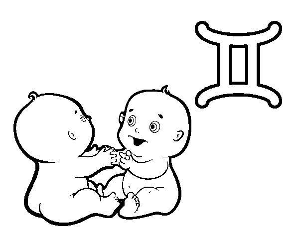 600x470 Gemini Horoscope Coloring Page