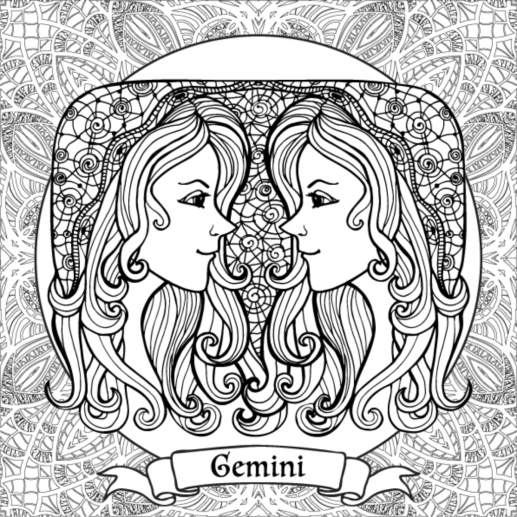 1024x1024 Attractive Gemini Coloring Pages Frieze