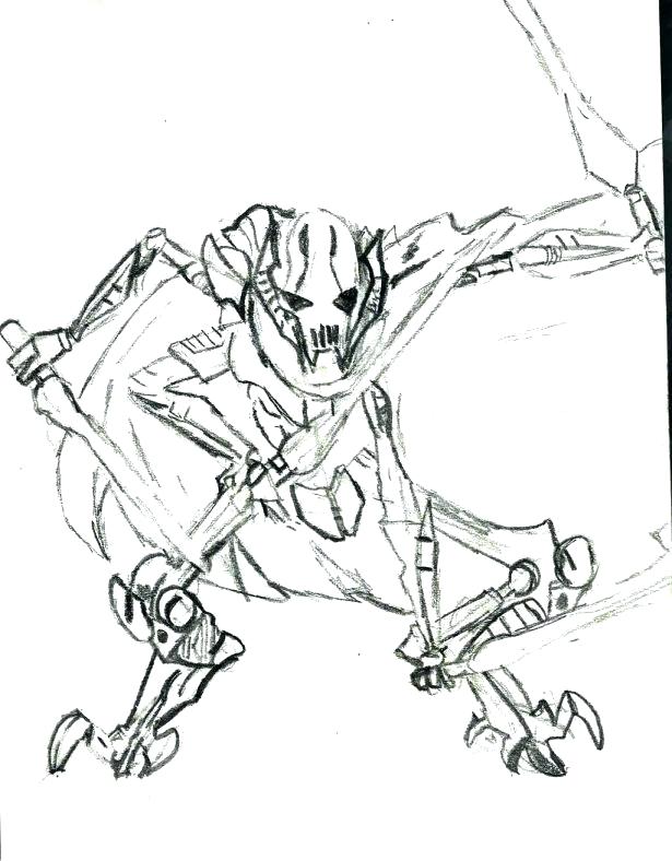 615x788 General Grievous Coloring Pages General Grievous Coloring Page