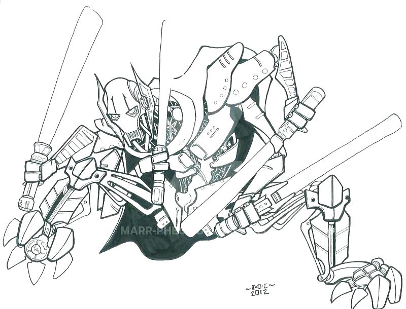 800x610 General Grievous Coloring Page General Grievous Coloring Page