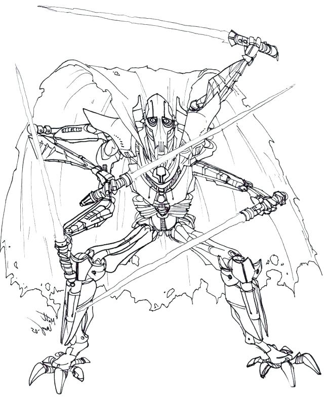 640x801 General Grievous Coloring Pages More Like O O By General Grievous