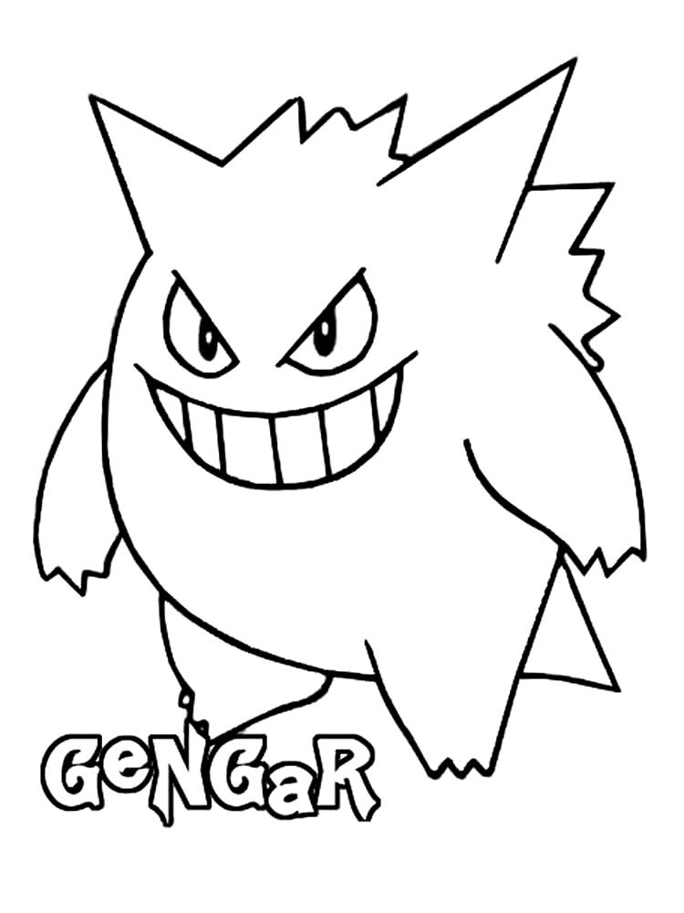 750x1000 Gengar Coloring Pages Free Printable Gengar Coloring Pages