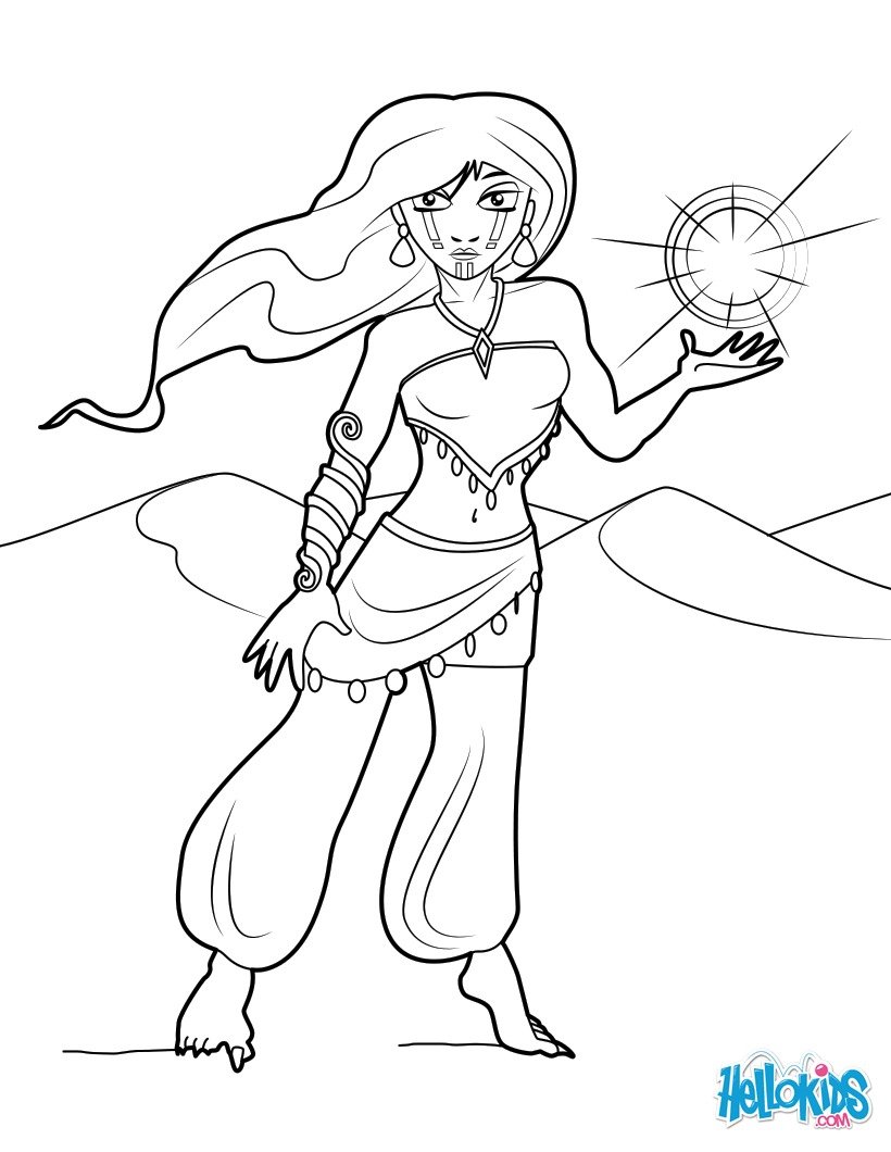 820x1060 Arabic Genie Coloring Pages