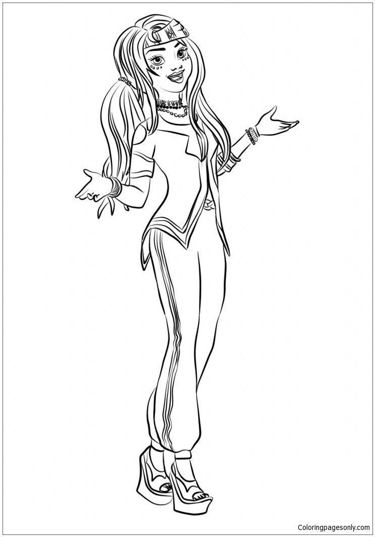 743x1063 Freddie As Genie Coloring Page Descendants Coloring Pages