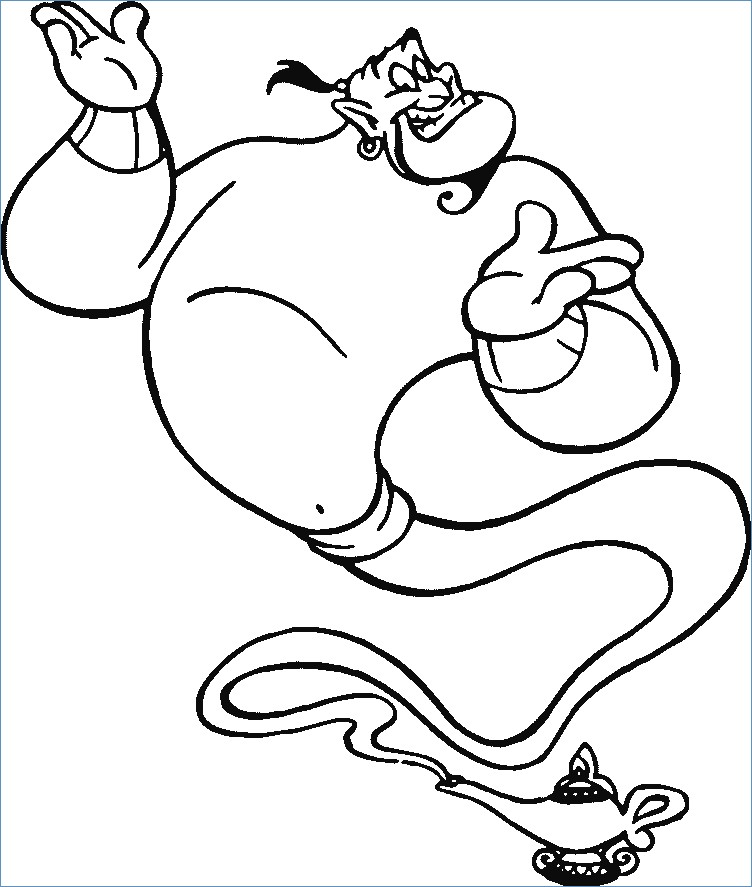 752x887 Princess Jasmine Aladdin And Genie Disney Coloring Page