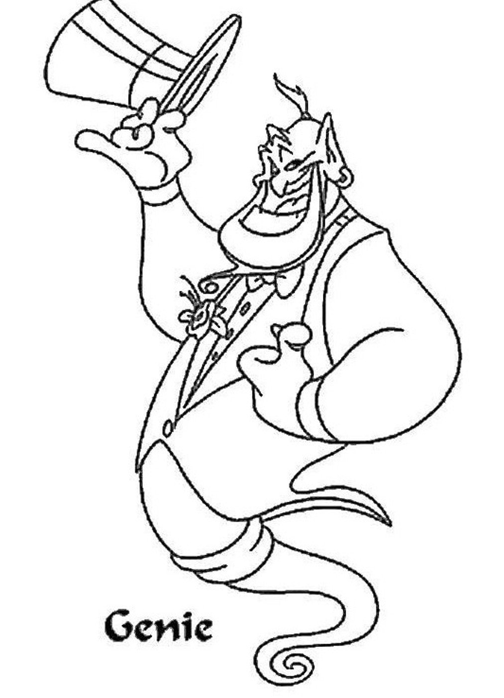 1013x1402 Aladdin Coloring Pages Genie Cartoon Coloring Pages