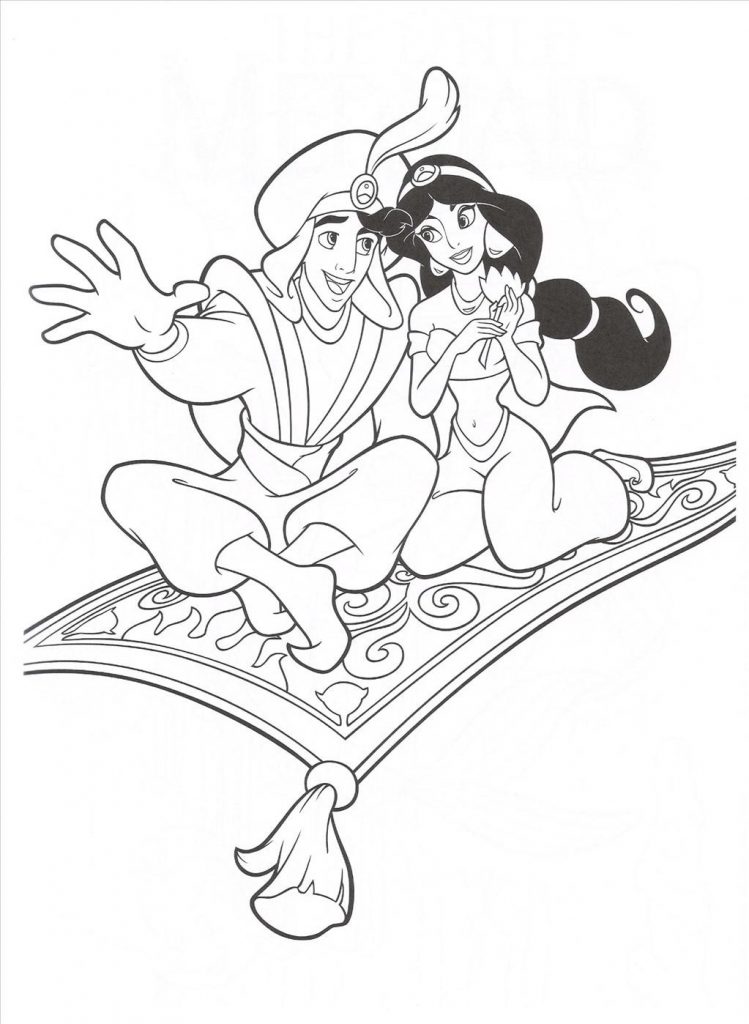 749x1024 Aladdin Coloring Pages The Genie Aladdin And Jasmine Coloring Page