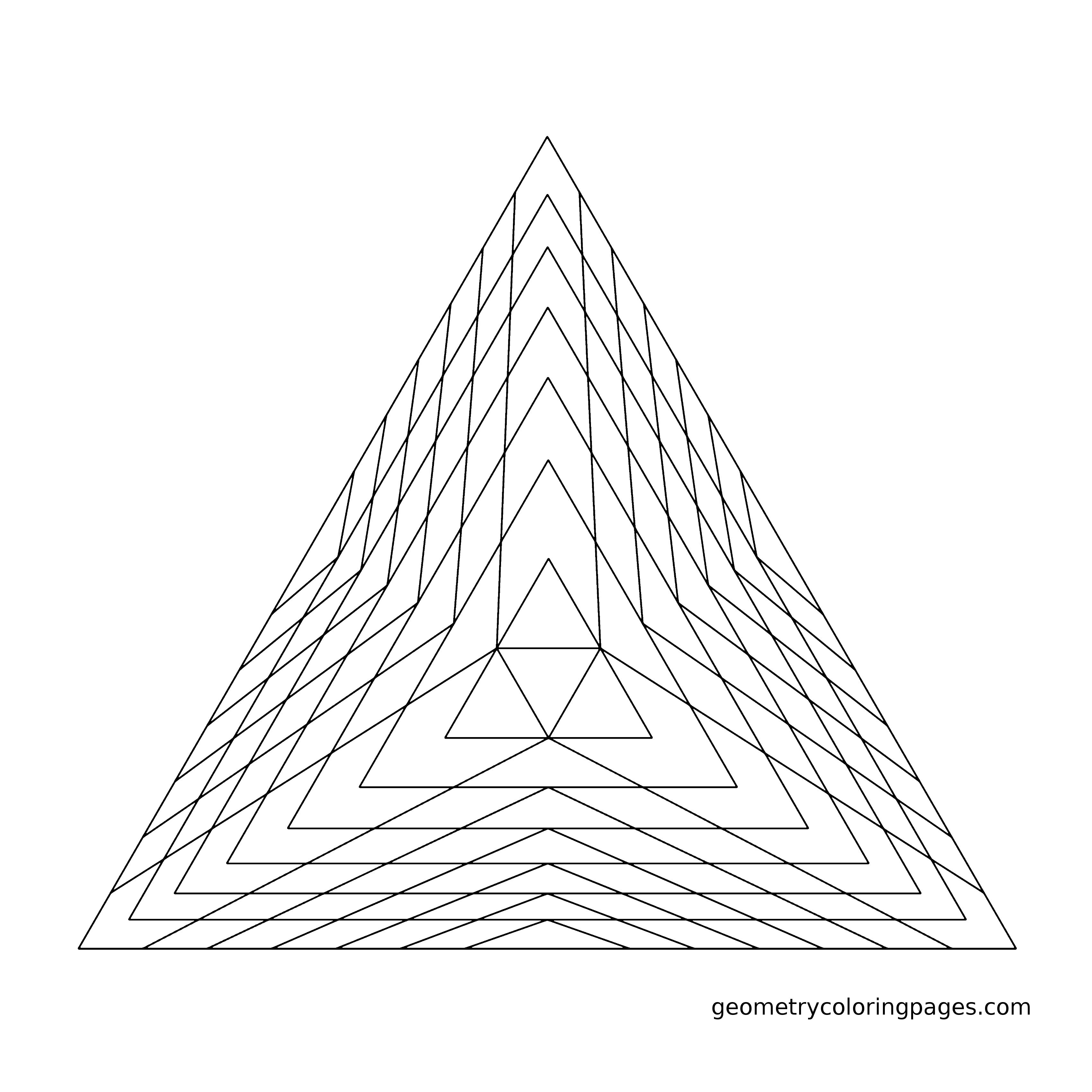 3400x3400 Geometry Coloring Page, Pyramid