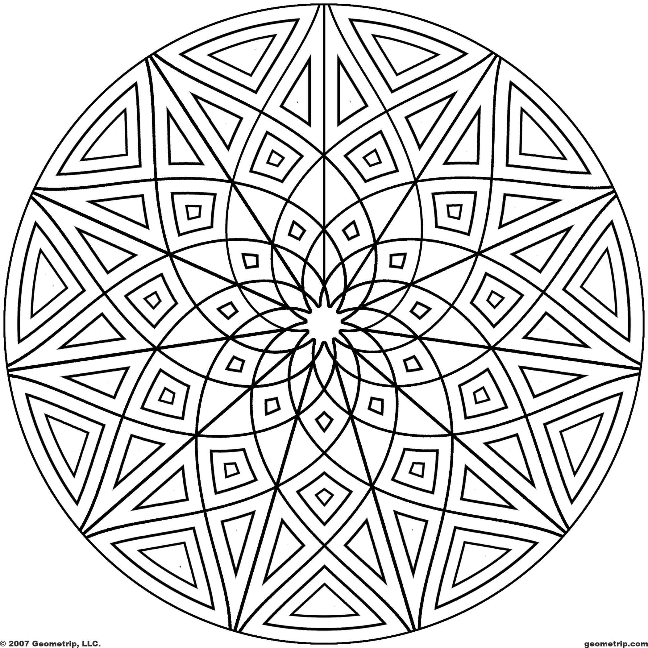 2100x2100 Kaleidoscope Coloring Pages