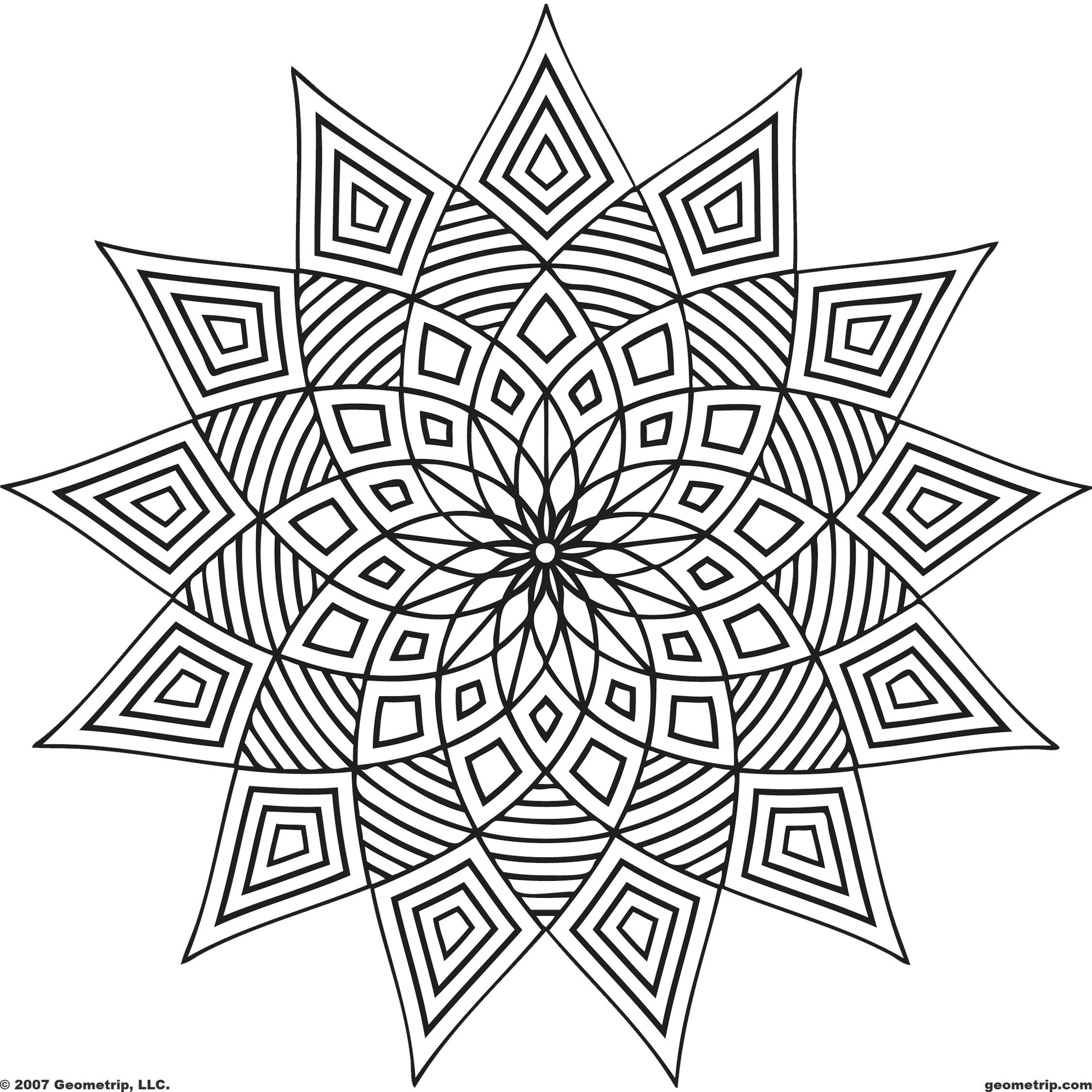 Geometric Coloring Pages For Adults To Print