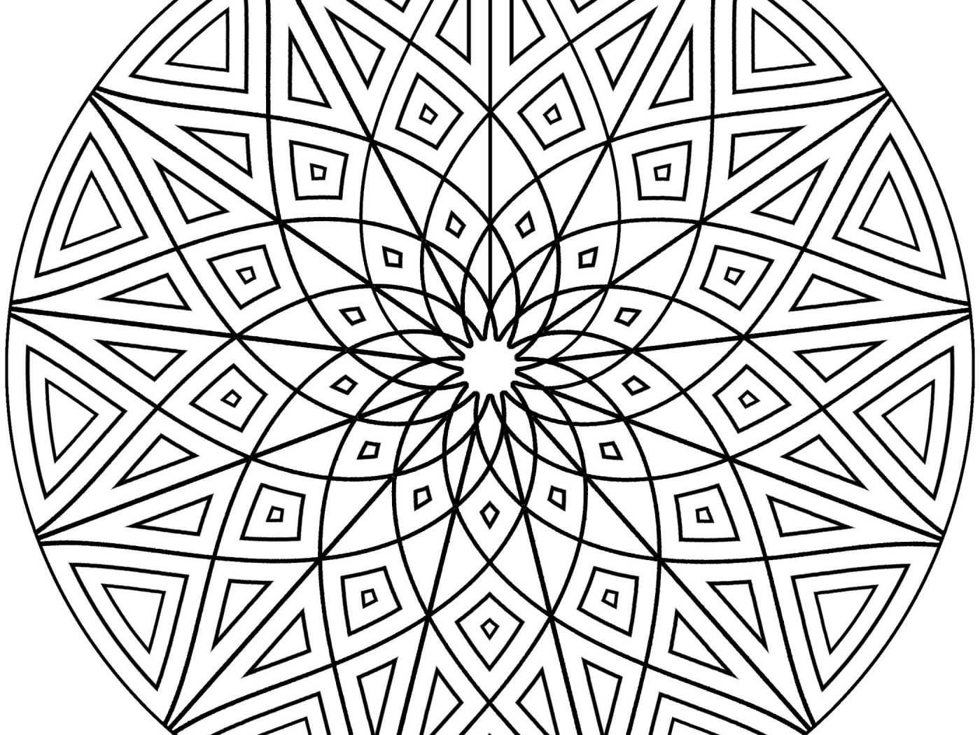 1400x1050 Amazing Geometric Coloring Pages Page Printable For Adults Easy