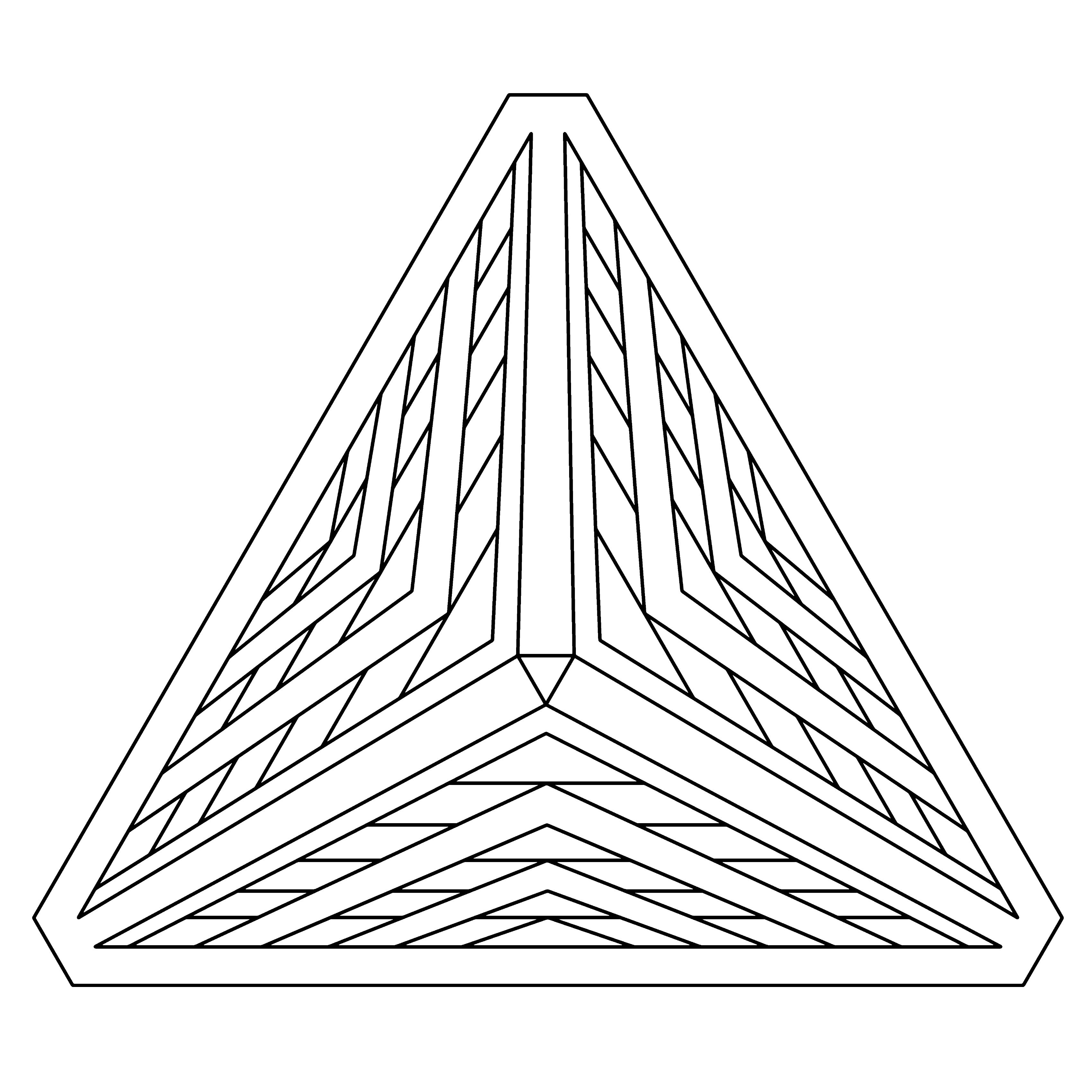 3400x3400 Geometry Coloring Page, Pyramid 3 To Color Adult