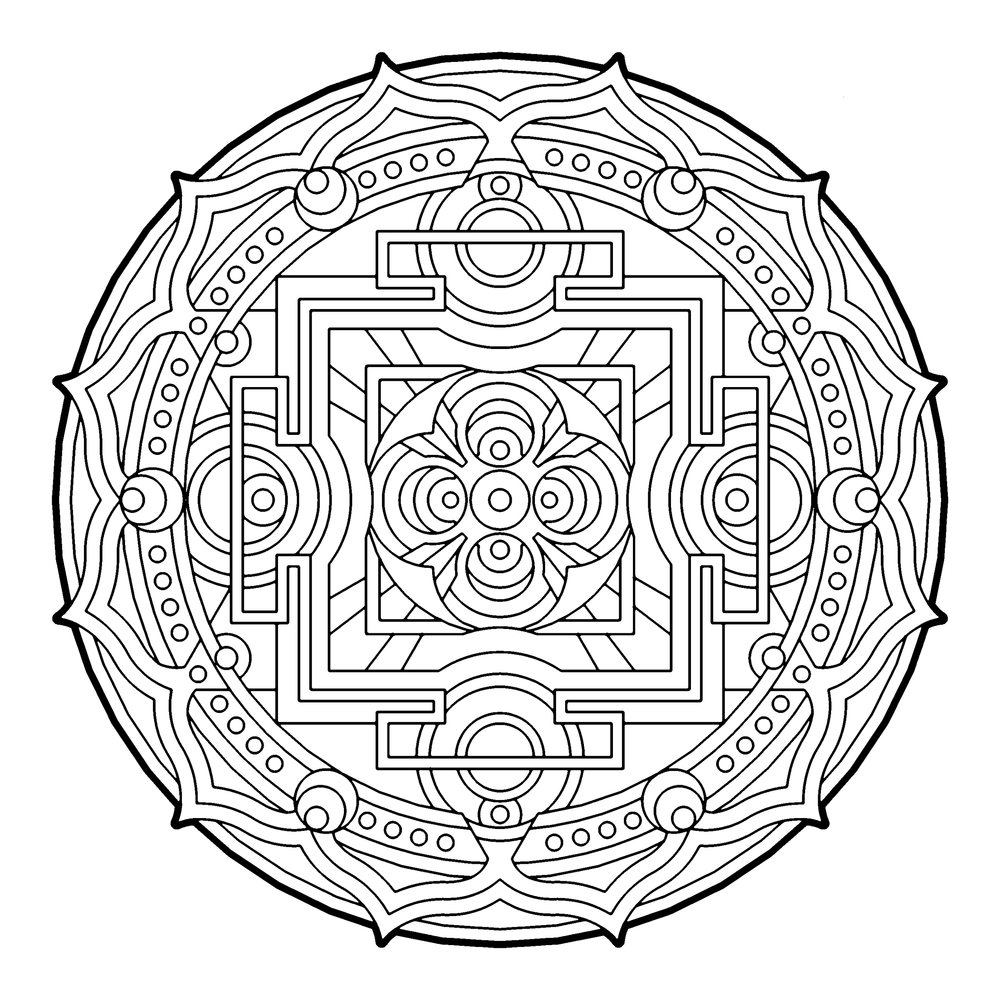 1000x1000 Geometric Coloring Pages Printable Geometric Coloring Pages
