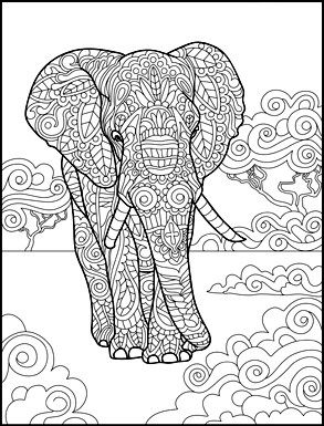 293x385 171 Best Elephant Coloring Pages For Adults Images