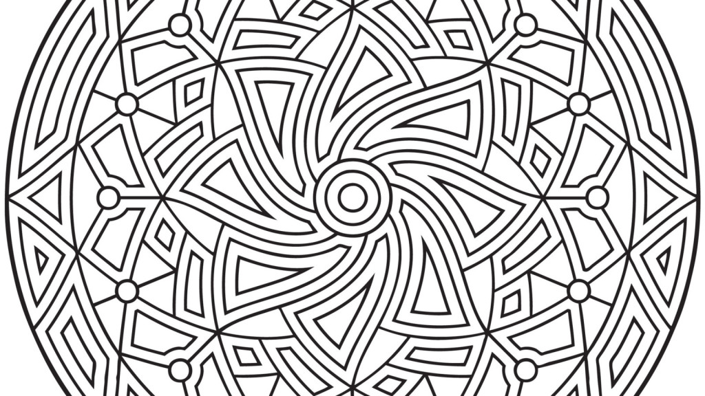 1024x576 Line Coloring Pages Geometric Flower Coloring Pages Many